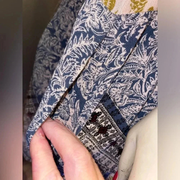 Free People Portobello Road Boho Cold Shoulder Tunic Mini Dress Womens s - Picture 4 of 16